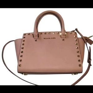 Michael Kors pink saffiano leather bag